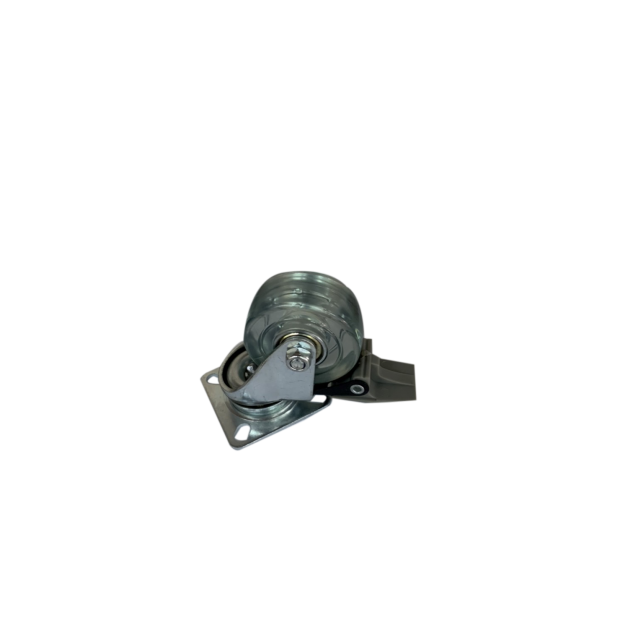 2平頂剎車PU透明輪