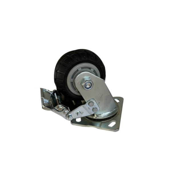 6附剎車靜音橡膠花紋輪